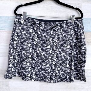 TRANQUILITY Floral Activewear Skort Black White Womens Large